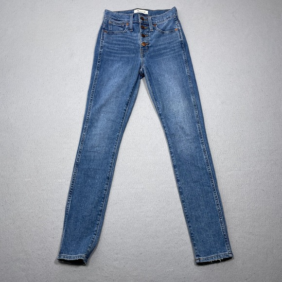 Madewell Denim - Madewell Jeans Women Size 23 10 High Rise Skinny Button Fly Blue Denim Minimal